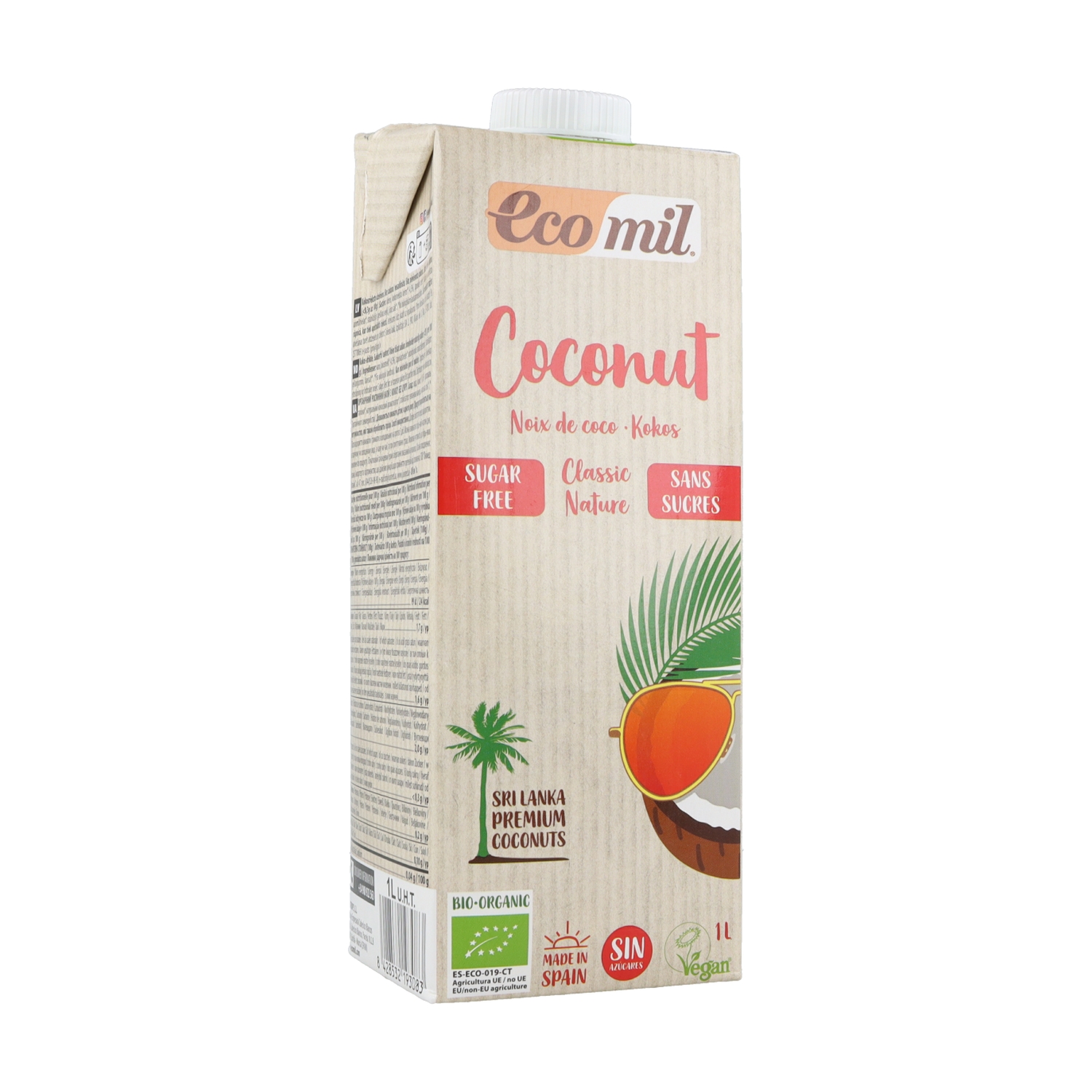 Bebida coco nature classic ecológica 1l, Ecomil