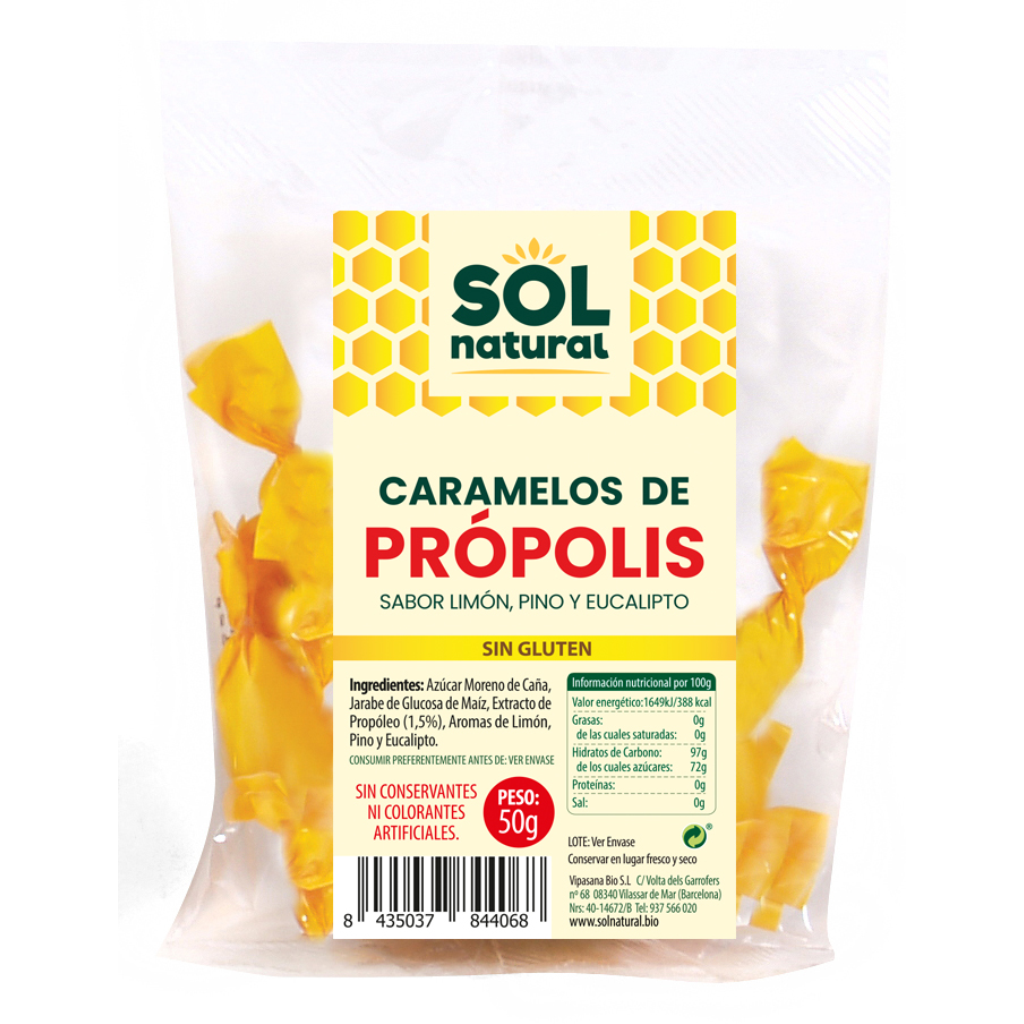 Caramelos de própolis 50gr, Sol Natural