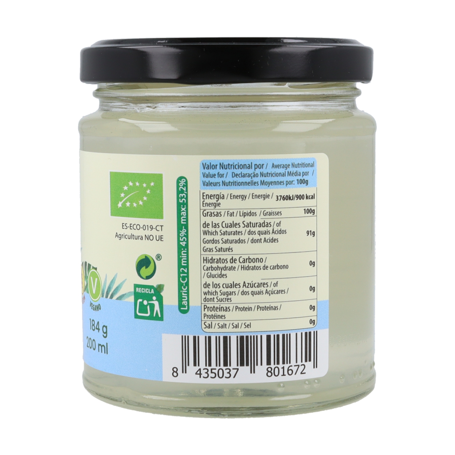 Aceite de Coco Virgen Extra Ecológico Sol Natural - 200 ml | Prensado en Frío | Multi-usos - Imagen 2