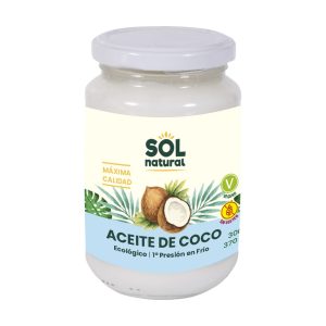 Aceite de Coco Virgen Extra Ecológico Sol Natural - 370ml | Prensado en Frío | Multi-usos