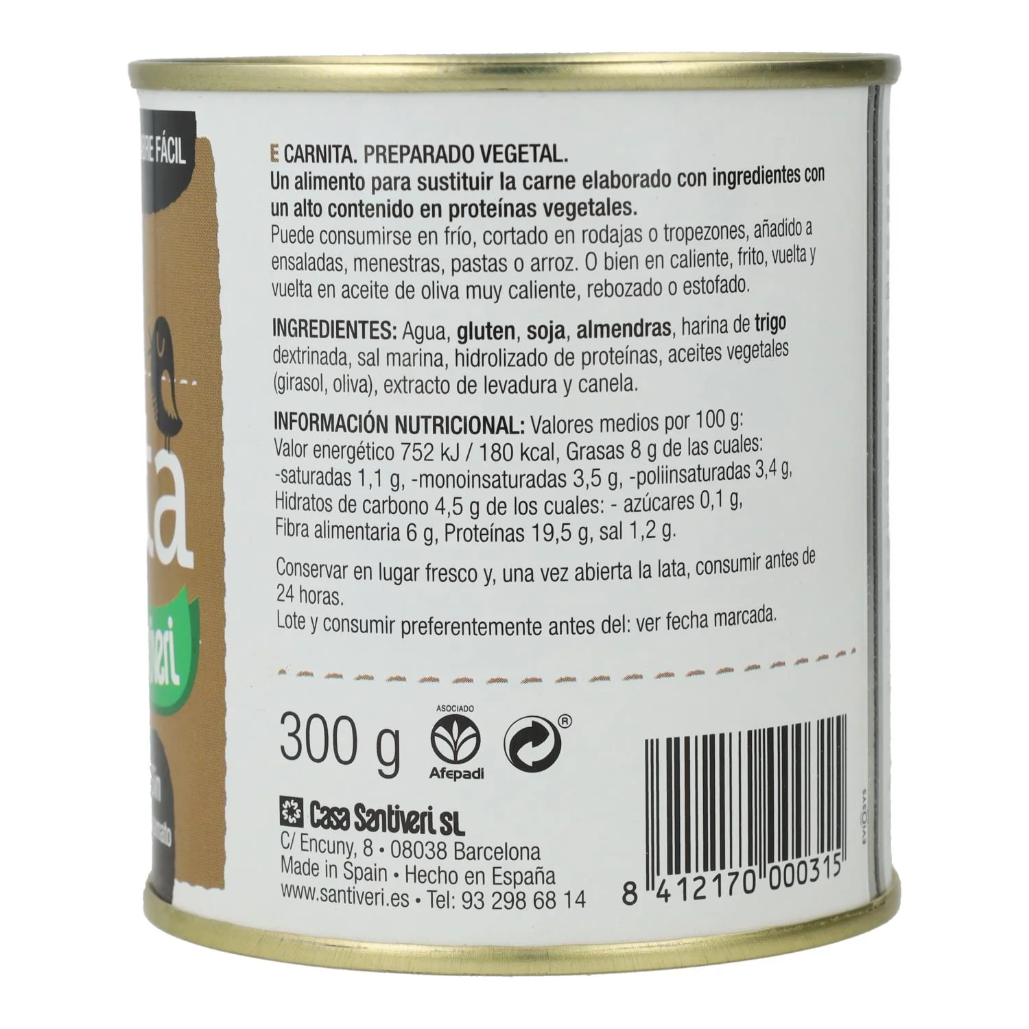 Carnita Santiveri - 300g | Alternativa Proteica Vegetal | Rico en Proteínas y Bajo en Grasa - Imagen 2