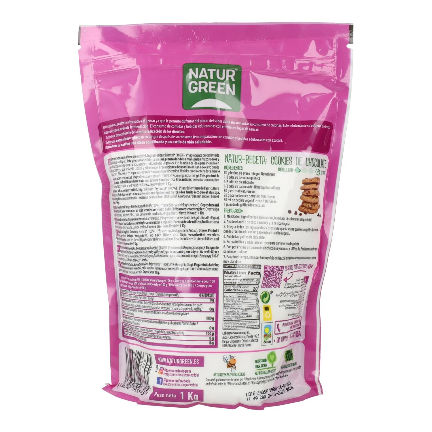 Eritritol Ecológico 1kg – Naturgreen | Endulza Naturalmente | Sin Calorías | Ideal para Dietas Saludables - Imagen 2