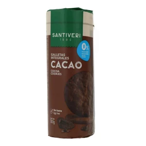 Galletas Integrales de Cacao 0% Azúcares Añadidos 190g - Santiveri | Veganas, Sin Lactosa, Ricas en Fibra