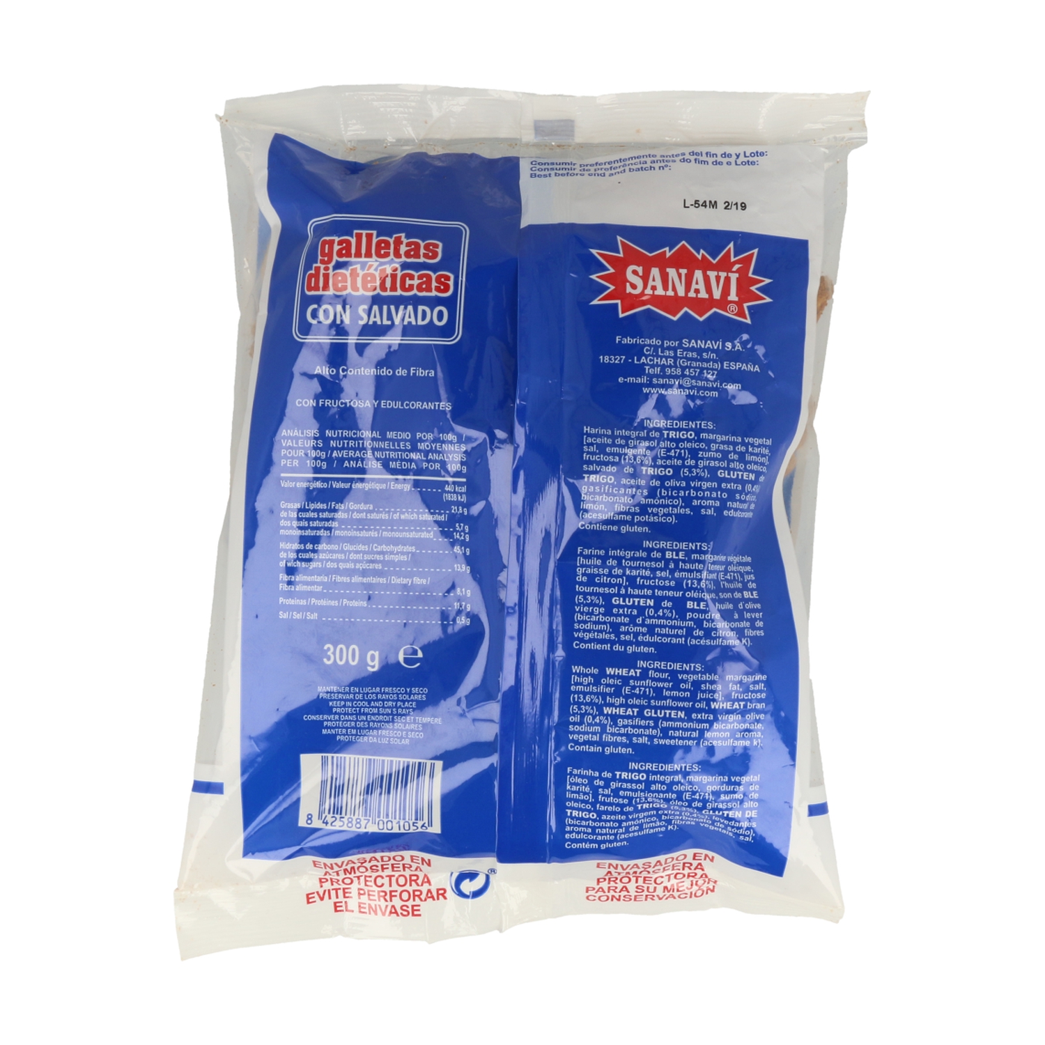 Galletas con Salvado 300g - Sanavi | Ricas en Fibra | Sin Azúcar, Apto para Diabéticos y Veganos - Imagen 3