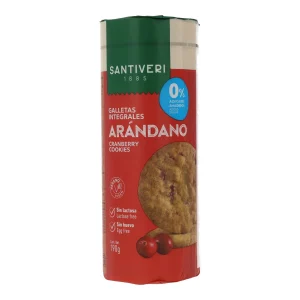 Galletas Integrales de Arándano 0% Azúcares Añadidos 190g - Santiveri | Sin Lactosa, Veganas, Ricas en Fibra