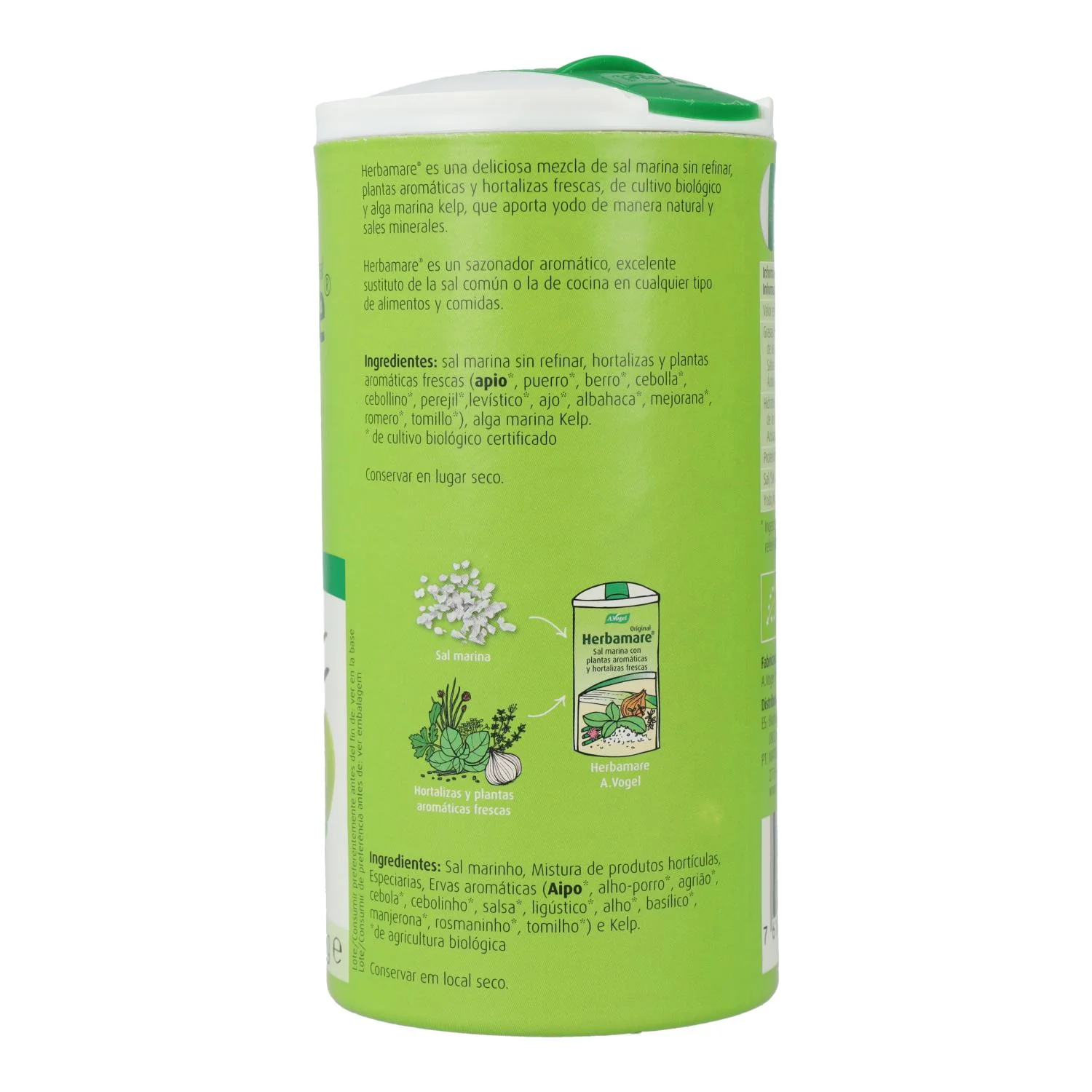 Herbamare Original A.Vogel - Sal Marina con Hierbas | 250g | Sazonador Ecológico - Imagen 2