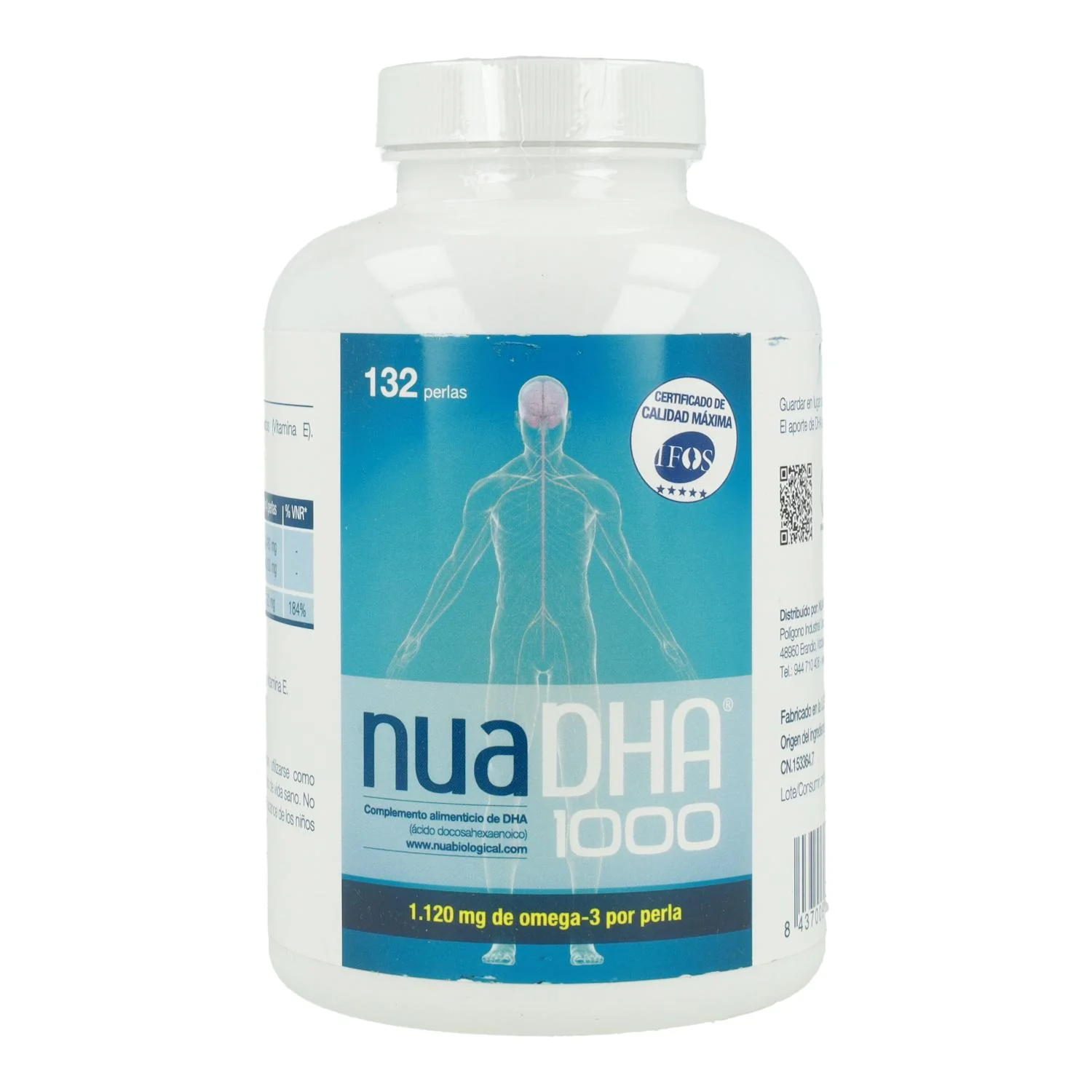 Nua DHA 1000 132 perlas – Nua Biological | Alta concentración de DHA puro para cerebro, corazón y visión