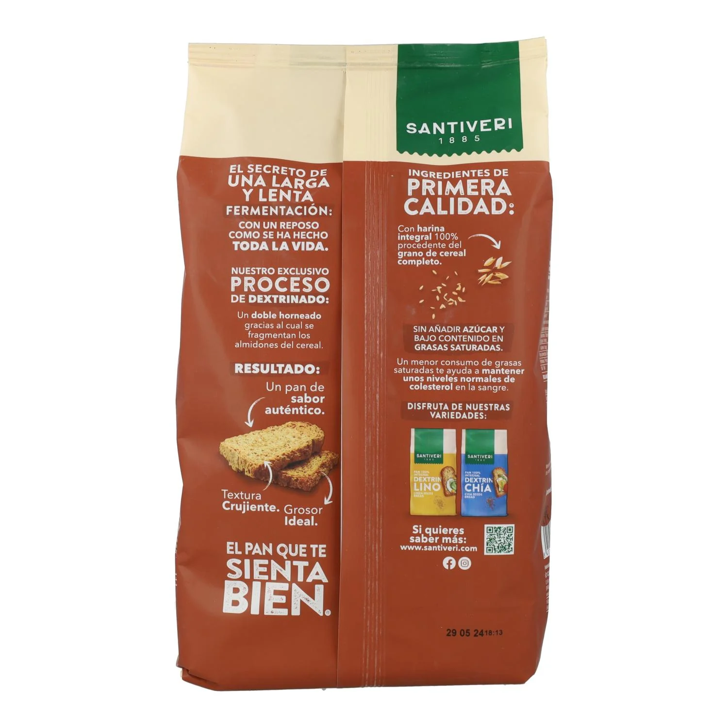 Pan Dextrin Tradicional 300g - Santiveri | 100% Integral, Digestivo y Crujiente - Imagen 3