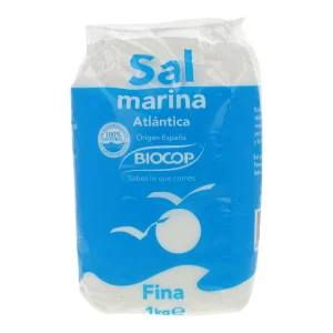 Sal Marina Atlántica Fina Biocop - 1kg | Del Parque Natural de Cádiz | 100% Natural Sin Antiapelmazantes