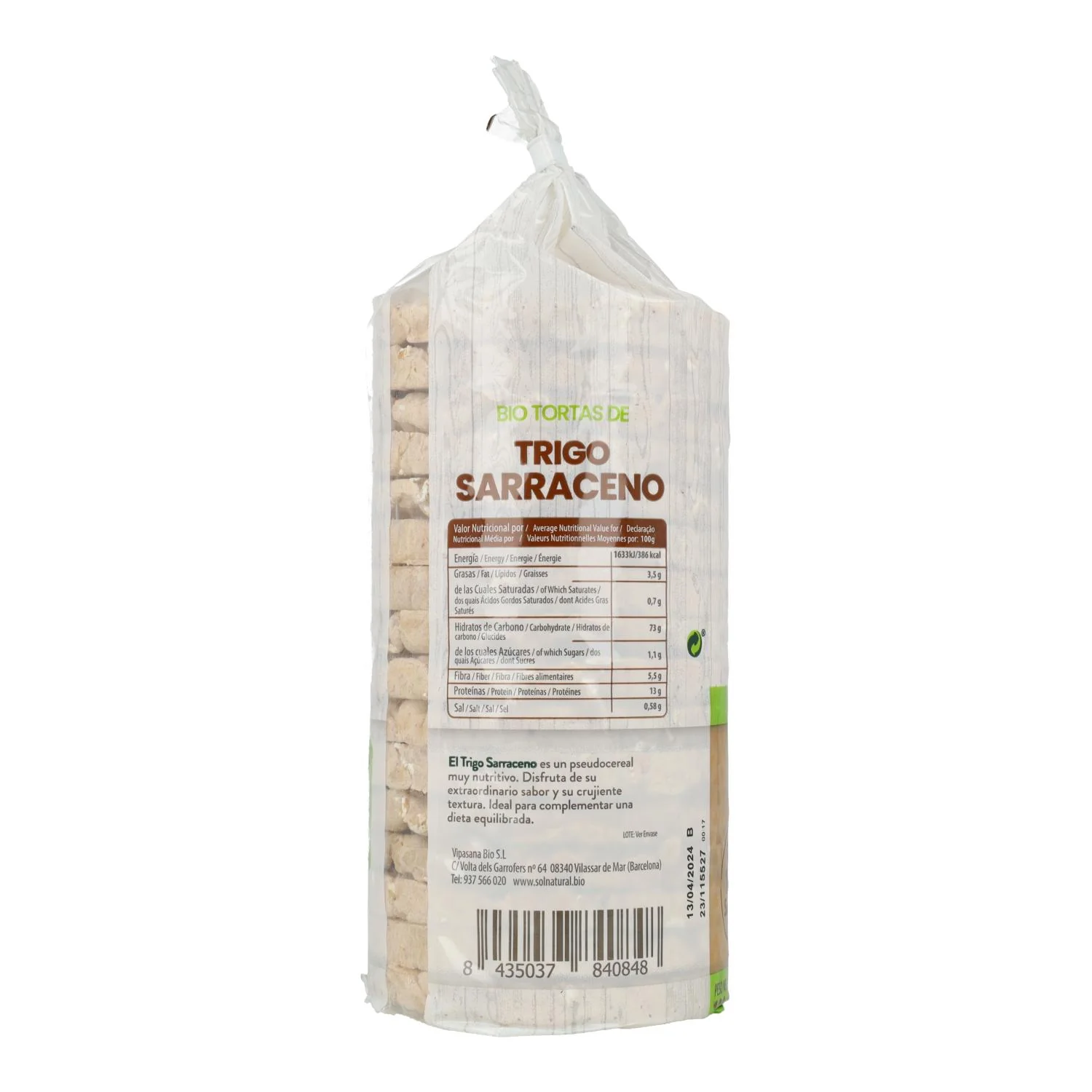 Tortitas de Trigo Sarraceno Ecológicas 100g - Sol Natural | Sin Gluten, Crujientes y Saludables - Imagen 3