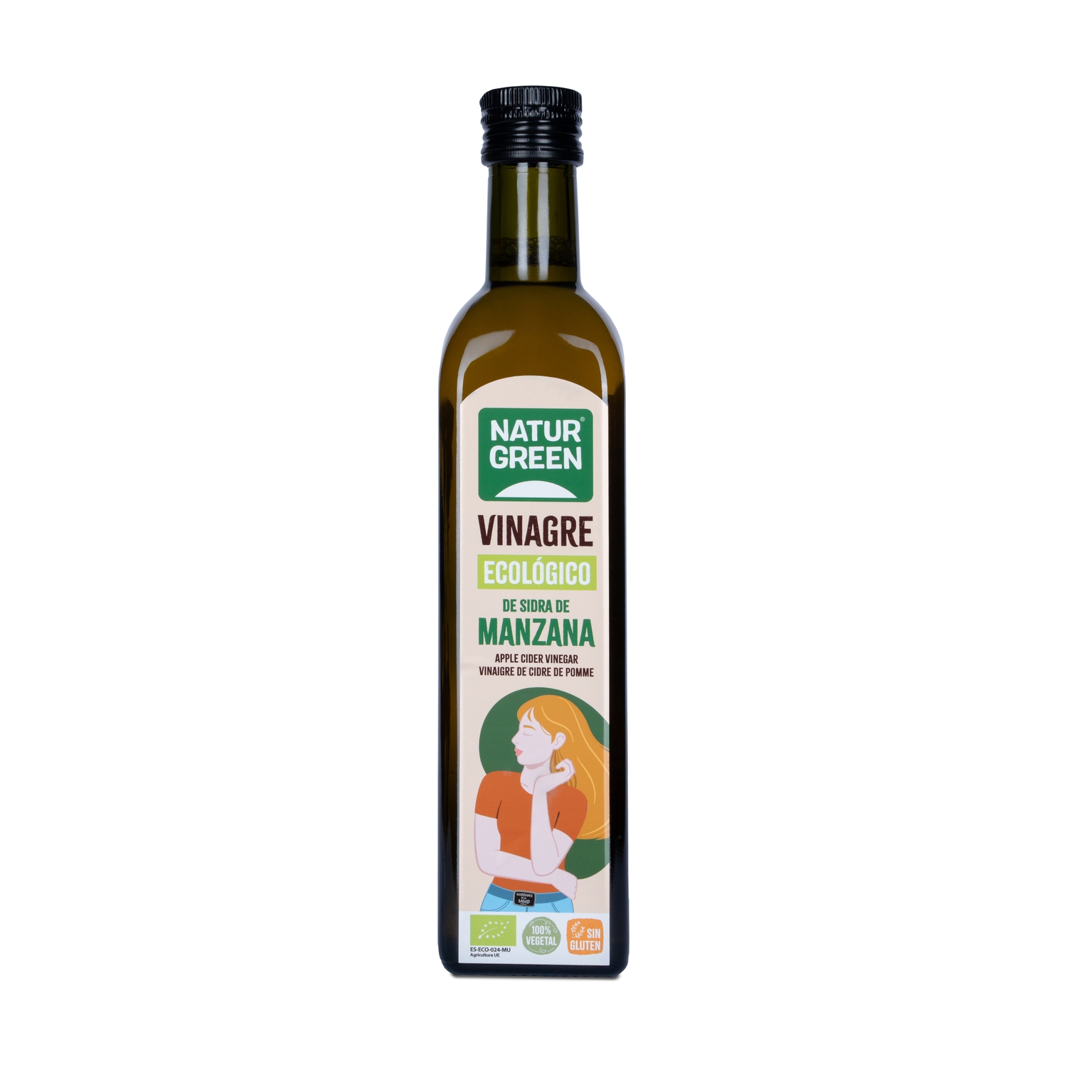 Vinagre de Sidra de Manzana Ecológico Naturgreen - 500 ml | Con la Madre | Sin Filtrar | Probiótico Natural