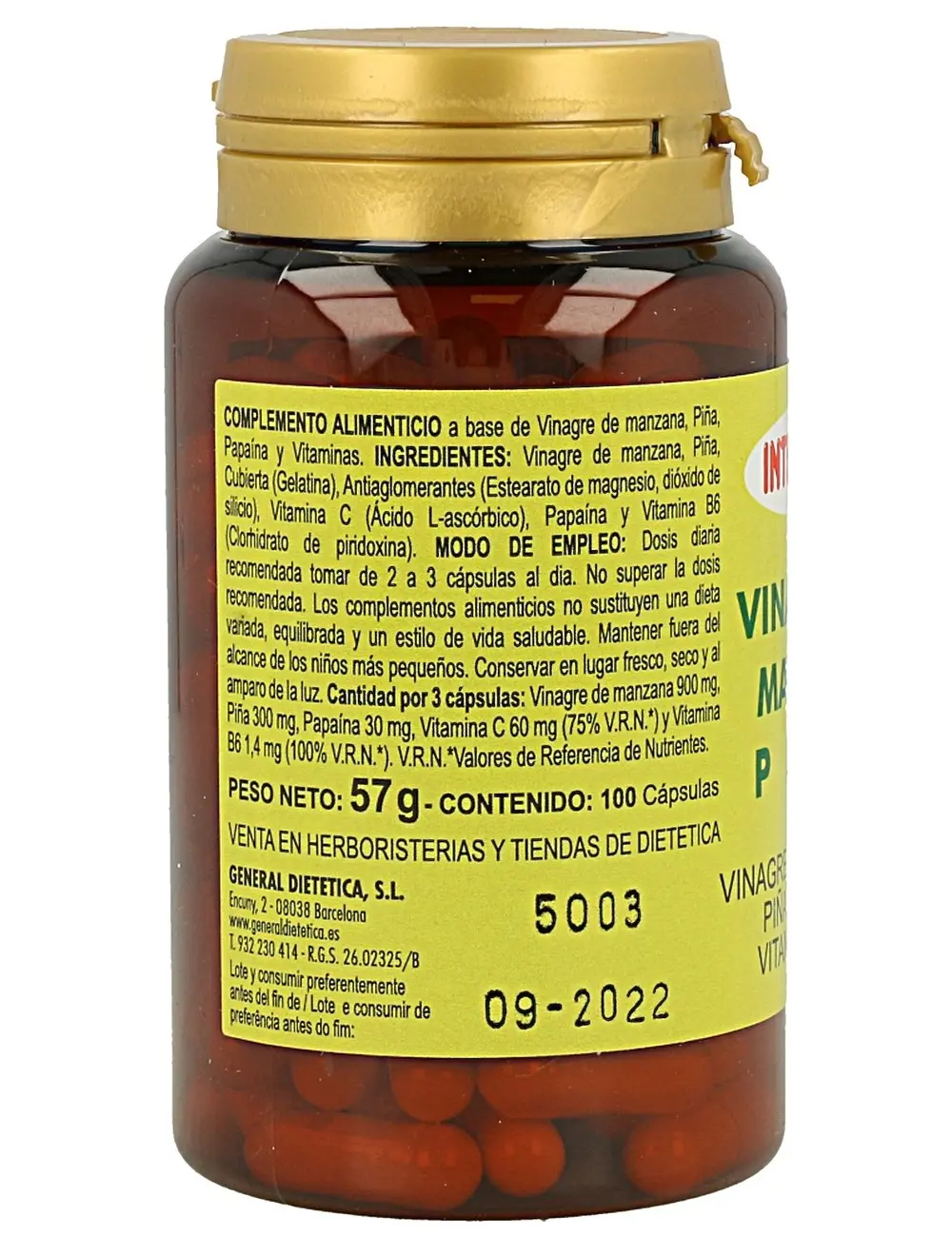 Vinagre de Manzana Plus Integralia | Depuración y Control de Peso Natural | Digestión Ligera y Antihinchazón - Imagen 2