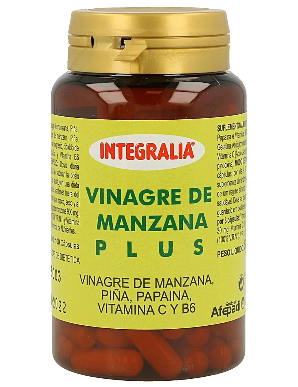 Vinagre de Manzana Plus Integralia | Depuración y Control de Peso Natural | Digestión Ligera y Antihinchazón