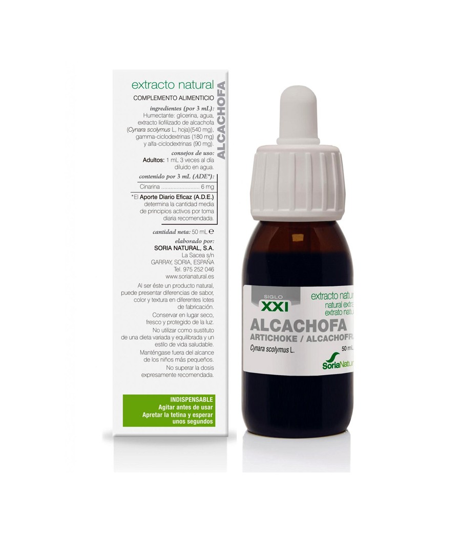 Alcachofa Extracto (Fórmula XXI) 50 ml Soria Natural - Imagen 2